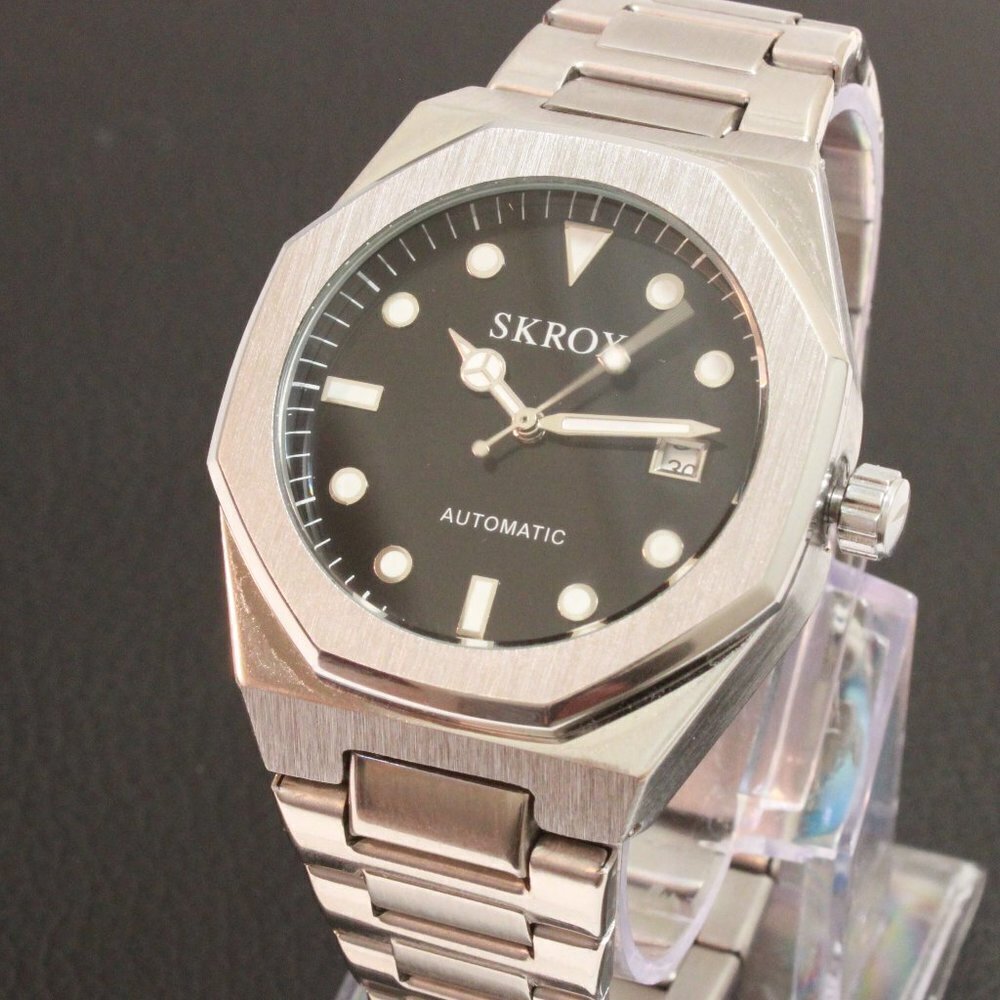Men's Integrated Bracelet Sports Watch Automatic See Through Case back 41mm - Picture 7 of 12